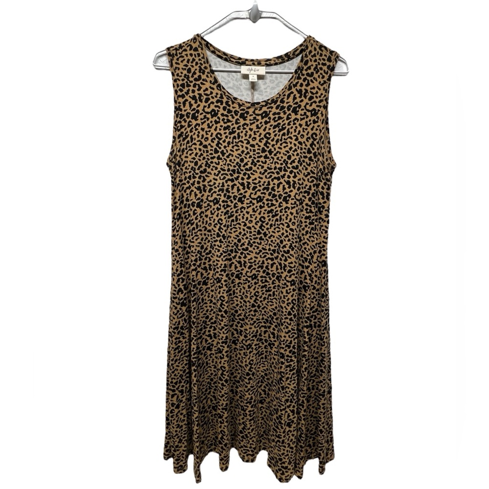 Style & Co Womens A Line shirt tank Dress Animal Print Stretch medium sleeveless